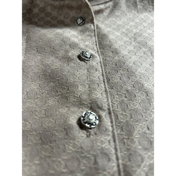 Wah Maker Vintage Collection Womens XXL Beige Jacquard Long Sleeve Shirt USA - Picture 4 of 8